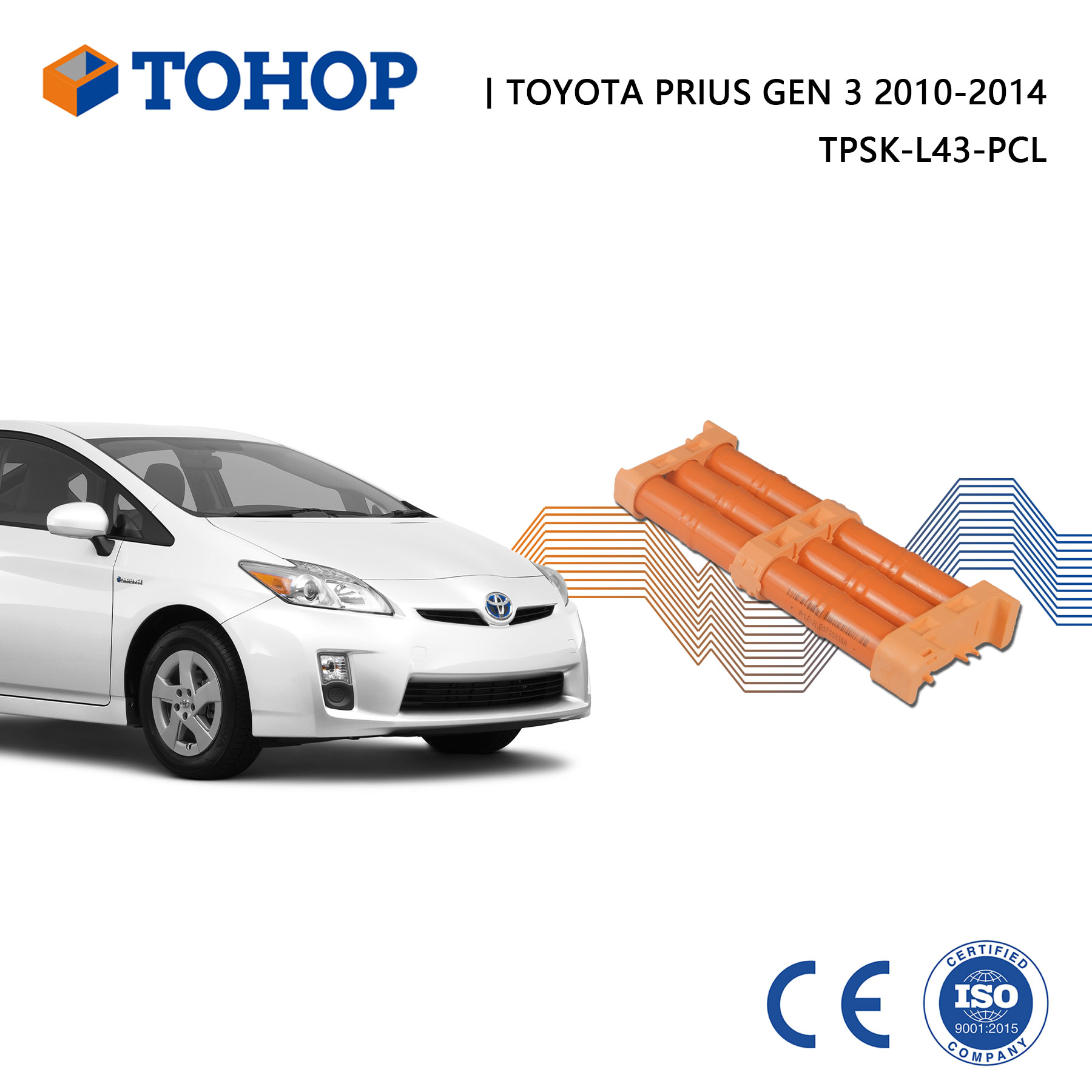 14.4V 6.5Ah NIMH Replacement Toyota Prius XW30 hybrid Battery Pack 