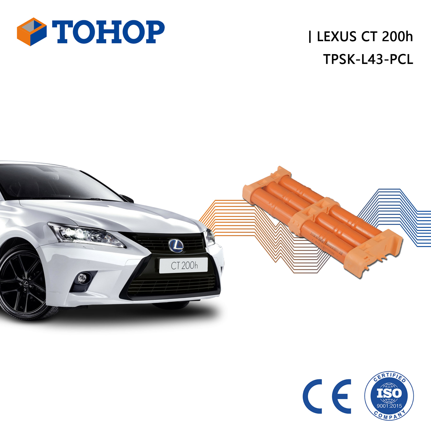 TOHOP Lexus Hybrid Battery for CT200h 14.4V 6.5Ah Brand New Nimh Cell